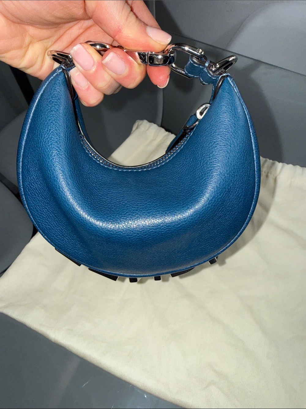Fendi Navy Blue Fendigraphy Nano Bag